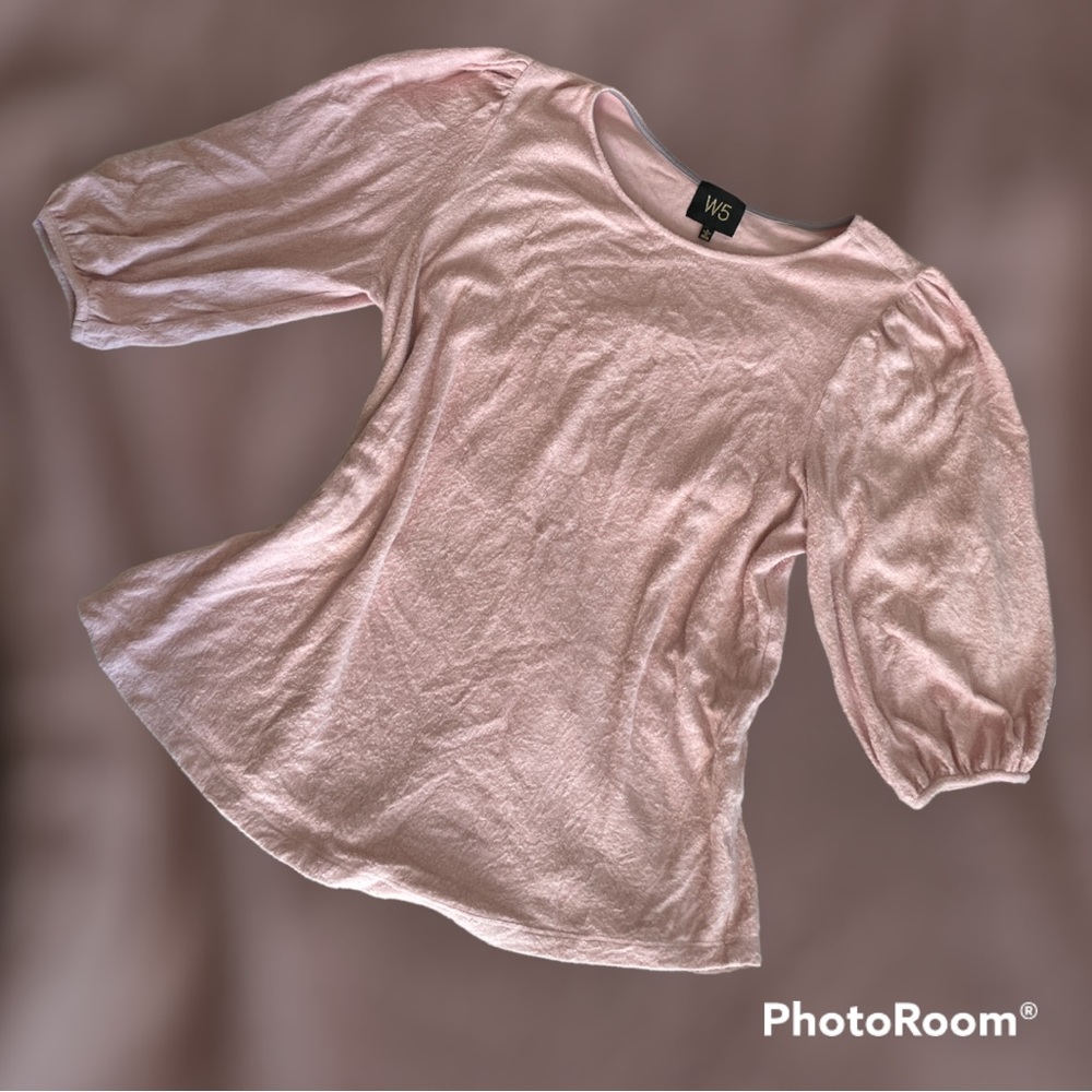 W5 Cozy Knit Puff Sleeve Top